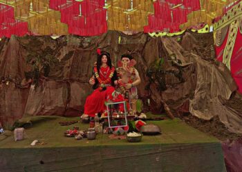 जांबच्या ‘गौरी-गणेशा’ची मूर्ती आणि निसर्गरम्य देखावा ठरला आकर्षणाचे केंद्र