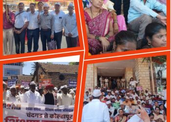 विद्यार्थी संख्येच्या नावाखाली मराठी शाळा बंद करू नका; ‘मराठी शाळा वाचवा’साठी आजरा तहसीलवर भव्य मोर्चा.