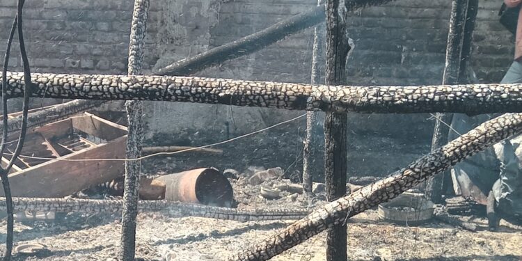 सिलेंडरचा भीषण स्फोट! आगीत घर भस्मसात सुदैवाने जिवित हानी टळली.