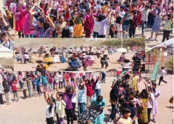 राधिका स्कुल मध्ये धुलिवंदन सण अतिशय उत्साहात साजरा करण्यात आला