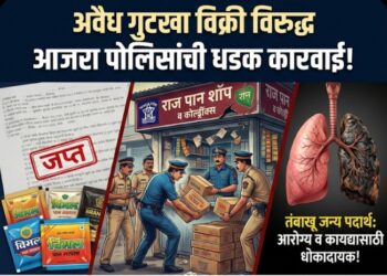 आजऱ्यात बेकायदेशीर गुटखा व सुगंधित तंबाखूवर पोलिसांची धाड; २२ हजारांचा मुद्देमाल जप्त