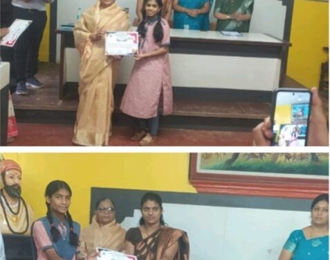 पोस्टर मेकिंग स्पर्धेत आजरा हायस्कूलच्या विद्यार्थिनींची गरुडझेप; शुभ्रा कांबळे आणि दीपा गावडे यांचा गौरव