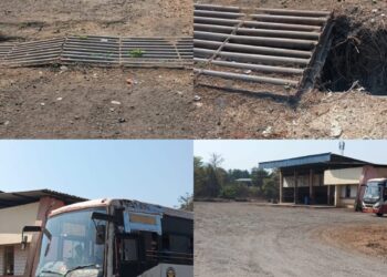 आंबेत बस स्थानकात मोरीचे धोकादायक बांधकाम; प्रवासी व वाहनचालकांच्या सुरक्षिततेचा प्रश्न