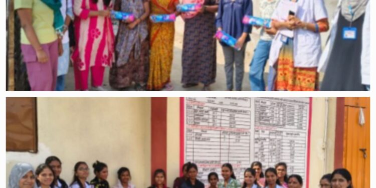 उन्नत भारत अभियानांतर्गत हैबतपूर येथे महिला आरोग्य जनजागृती व सॅनिटरी नॅपकिन्स वितरण कार्यक्रम संपन्न