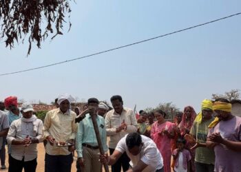 बंदूकपल्ली येथे डॉ. अजय कंकडालवार यांच्या स्वखर्चातून हनुमान मंदिर उभारणी; भूमिपूजन उत्साहात