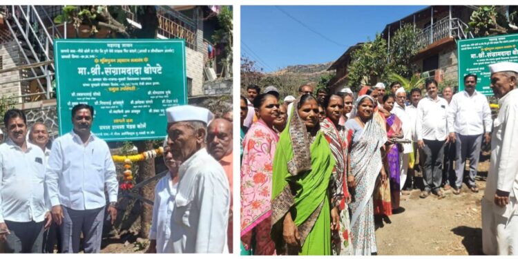 कोर्ले येथील जांभूळवाडीत संरक्षण भिंतीचे भूमिपूजन; ७० लाखांहून अधिक निधीतून कामास सुरुवात