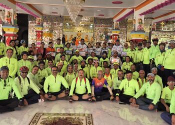 नाशिक ते कामाख्या देवी सायकल राईडरचे निफाड सायकलिस्टच्या वतीने स्वागत