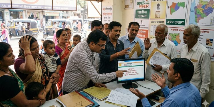 महाऑनलाईन पोर्टल ठप्प; नागरिकांचे हाल, प्रशासनावर संताप