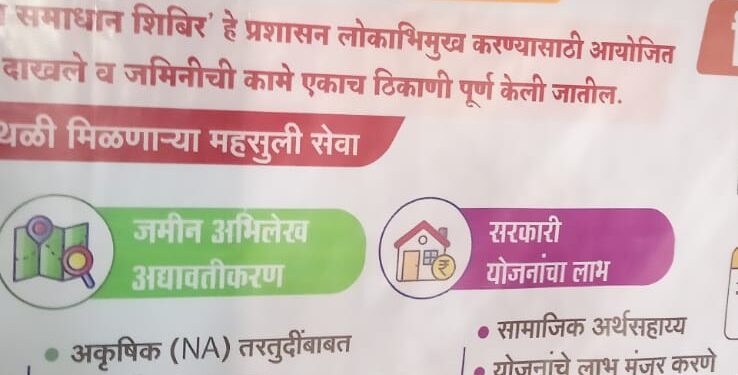 रिसोड तहसील कार्यालयात ‘छत्रपती शिवाजी महाराज महसूल समाधान शिबिर’ आयोजित