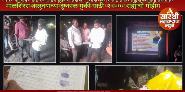 माळशिरस तालुक्याच्या दुष्काळमुक्तीसाठी ११ हजार सह्यांची मोहीम