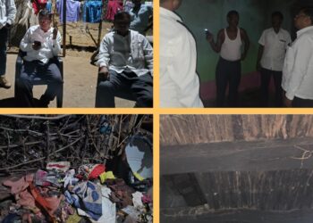 चुरमुरा येथे घराला आग; आमदार रामदास मसराम यांची घटनास्थळी भेट