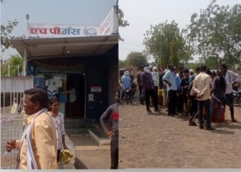 मारेगाव येथे गॅस सिलिंडरसाठी नागरिकांची प्रचंड गर्दी; पुरवठा तुटवड्यामुळे रांगा, नागरिकांचा संताप