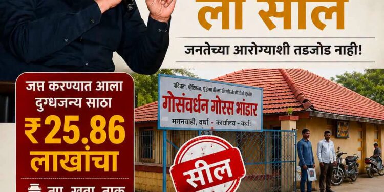गांधींच्या वर्धा जिल्ह्यातील गोरस भंडारवर FDA ची धडक कारवाई; ₹25.86 लाखांचा दुग्धजन्य साठा जप्त