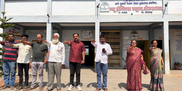 न्यू इंग्लिश स्कूल शेडशाळ येथे तंबाखूमुक्तीची शपथ; व्यसनमुक्तीचा संदेश