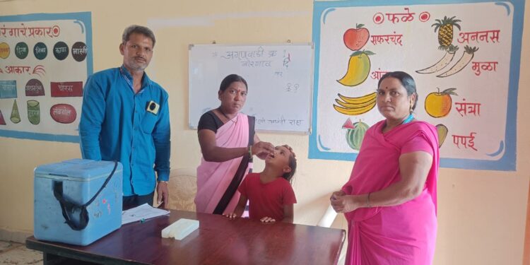 बोरगाव येथे राष्ट्रीय पल्स पोलिओ लसीकरण मोहीम उत्साहात संपन्न
