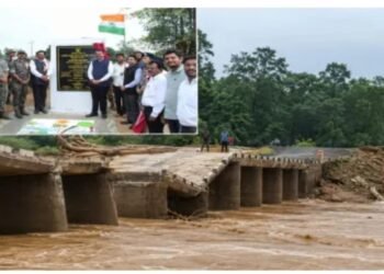 मुख्यमंत्र्यांनी उद्घाटन केलेला पूल अवघ्या तीन वर्षांत खचला, गडचिरोलीत भ्रष्टाचाराचा कळस!