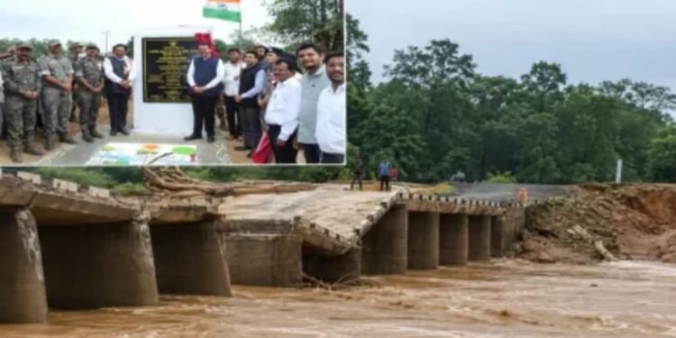 मुख्यमंत्र्यांनी उद्घाटन केलेला पूल अवघ्या तीन वर्षांत खचला, गडचिरोलीत भ्रष्टाचाराचा कळस!
