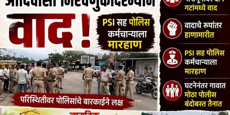 📰 महान गावात आदिवासी मिरवणुकीदरम्यान वाद; PSIसह पोलिस कर्मचाऱ्याला मारहाण