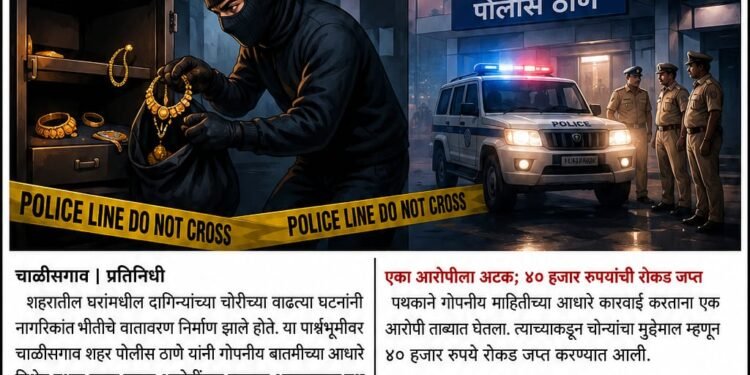 चाळीसगावात घरफोडीचा छडा; संशयित आरोपी जेरबंद, ४० हजारांची रोकड हस्तगत
