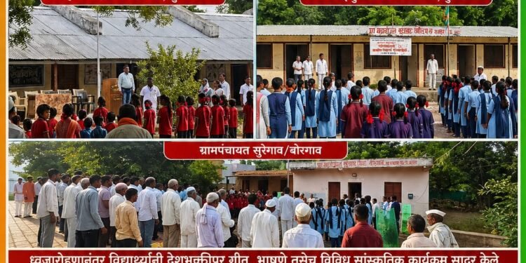 सुरेगाव गंगा येथे स्वातंत्र्य दिन उत्साहात साजरा