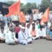 वाकद फाटा-जामडी जहागीर चौफुलीवर सकल मराठा समाजाचा रास्ता रोको