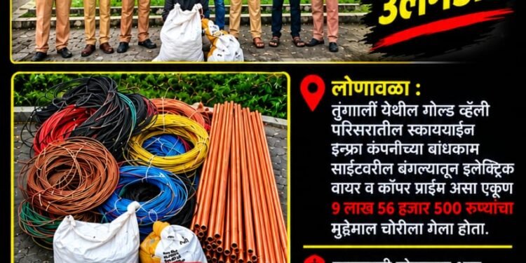 लोणावळ्यात कन्स्ट्रक्शन साईटवर मोठी चोरी उघडकीस!