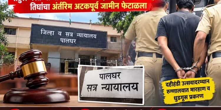 पालघर रुग्णालय धुडगूस प्रकरणाला न्यायालयीन दणका!