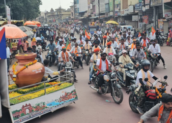 शहाद्यात नमो बाईक रॅलीचे ढोल-ताशांच्या गजरात स्वागत