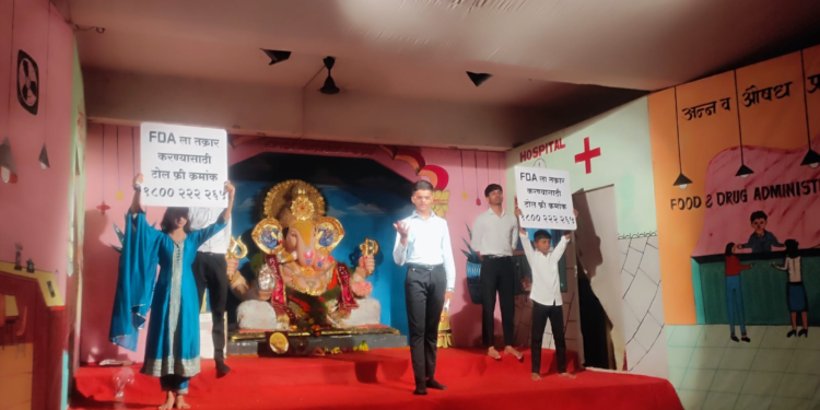 कळंबोलीतील भेसळीविरोधातील जिवंत देखाव्याला ‘न्यूज 18 मराठी’चे प्रथम पारितोषिक
