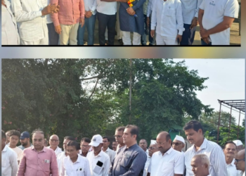 शहादा बाजार समितीत विविध विकासकामांची पाहणी व भूमिपूजन