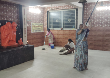 मानवत येथे सनातन हिंदू जनजागृती समितीतर्फे मंदिर स्वच्छता उपक्रम